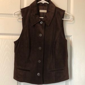 Ann Taylor leather (suede) vest.  Espresso color.